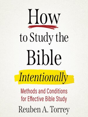 cover image of How to Study the Bible Intentionally